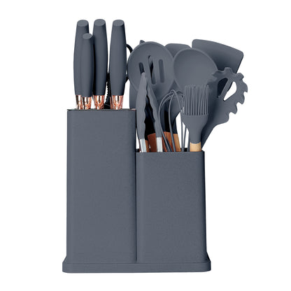 19-Piece Cooking Utensils and Knife Block Set